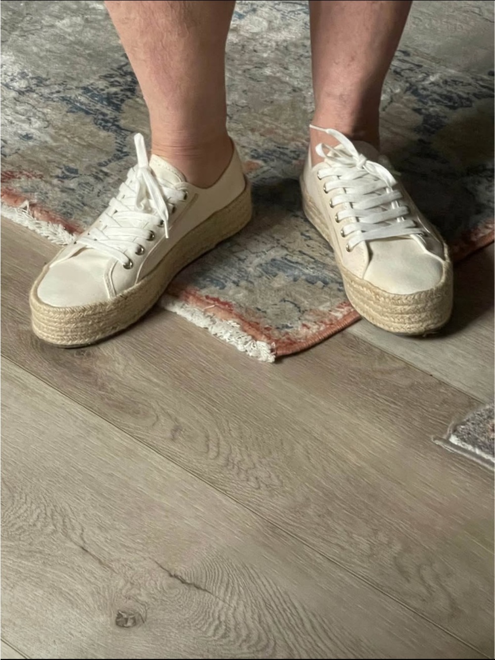 Women’s Cream Canvas Espadrille Platform Sneaker